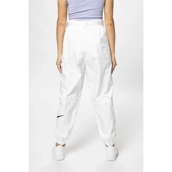 Nike Sportswear Women's Woven Cargo Joggers in White Belted wBlack Swoosh Size M - Picture 3 of 16